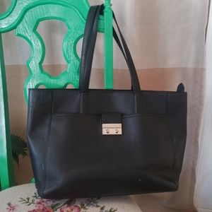 Cole Haan large black leather tote bag purse